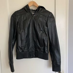 Hooded Leather Jacket